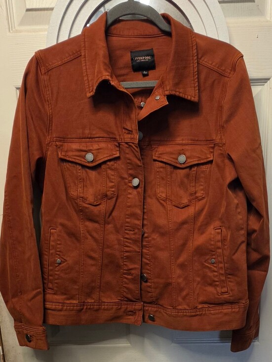 Liverpool Jackets & Blazers - Liverpool Women's Rust Orange Denim Jacket